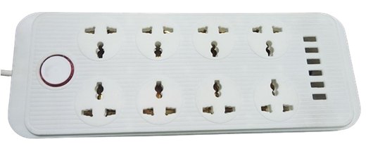 8 Socket with 6 USB( 3 USB A TYPE & 3 USB C TYPE )