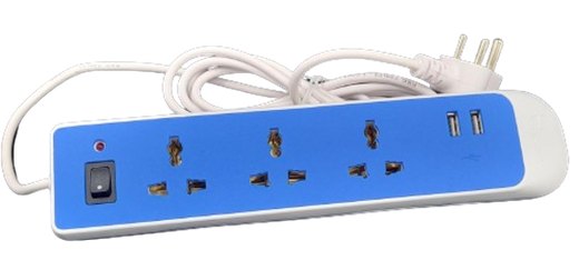 6A 3Socket +1 Switch + 2 USB