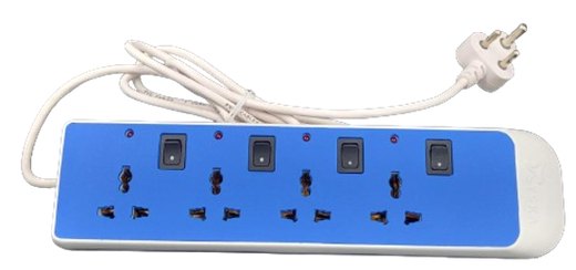6A 4 Socket + 4 Individual Switch
